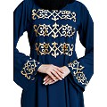 Umbrella abaya with golden embroidery work - Teal Umbrella abaya with golden embroidery work - Teal